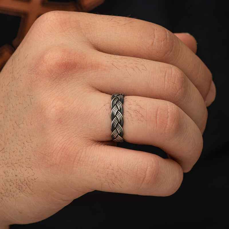 Kazaziye Braided Silver Ring