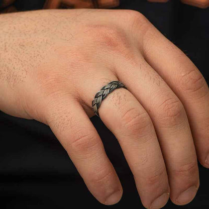 Kazaziye Braided Silver Ring