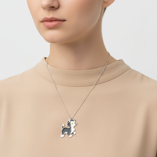 Cat Women's Silver Necklace