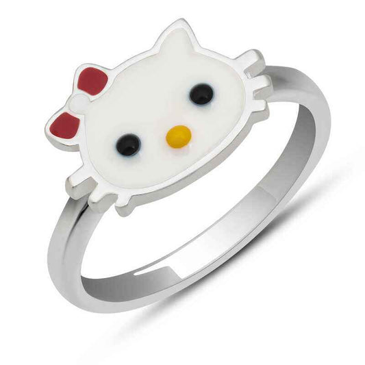 Cat Children's Silver Ring