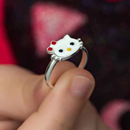 Cat Children's Silver Ring