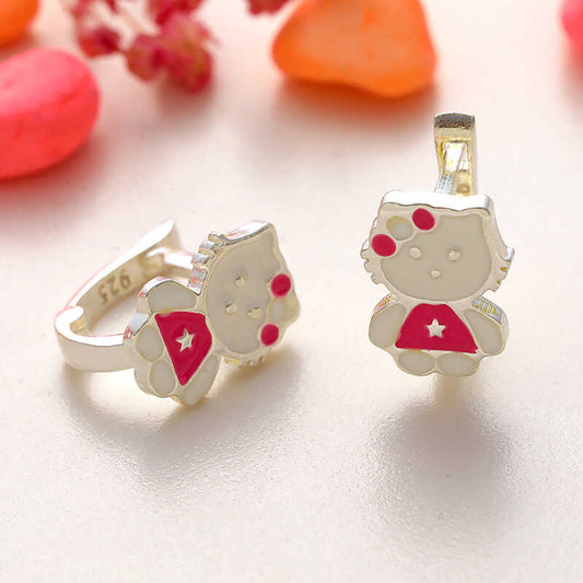 Cat Children's Silver Earrings