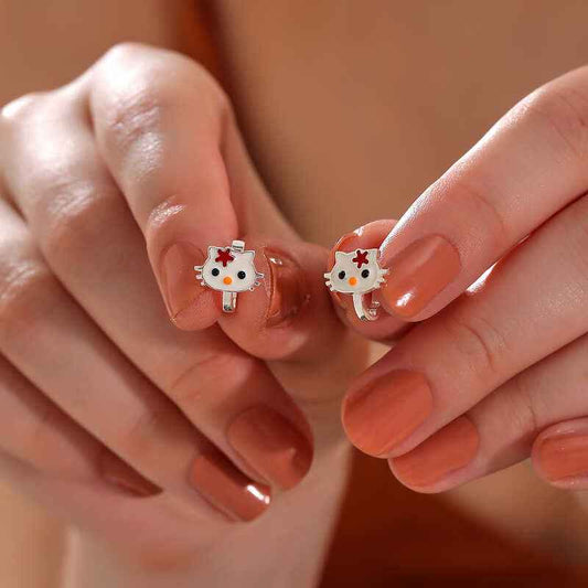 Cat Children's Silver Earrings