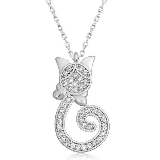 Cat Women's Silver Necklace