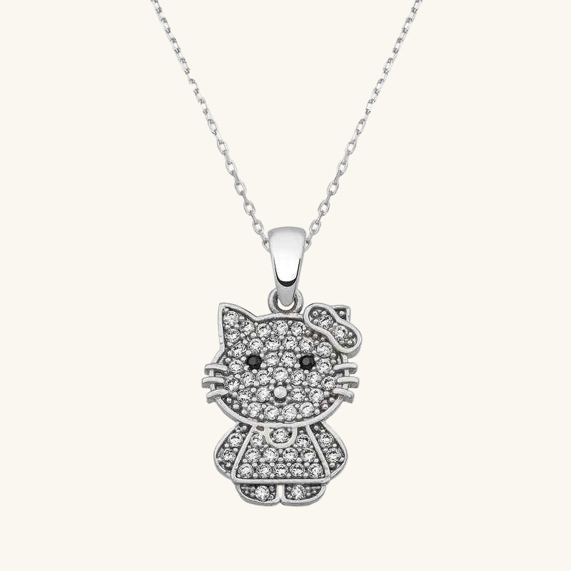 Cat Women's Silver Necklace