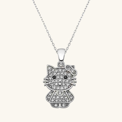 Cat Women's Silver Necklace