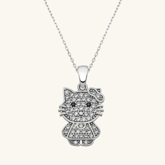 Cat Women's Silver Necklace