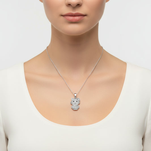 Cat Women's Silver Necklace