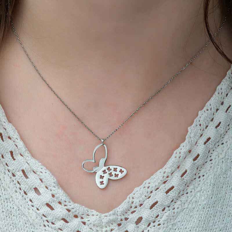 Butterfly Women's Silver Necklace