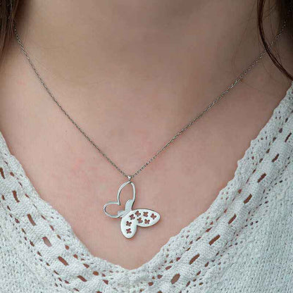Butterfly Women's Silver Necklace