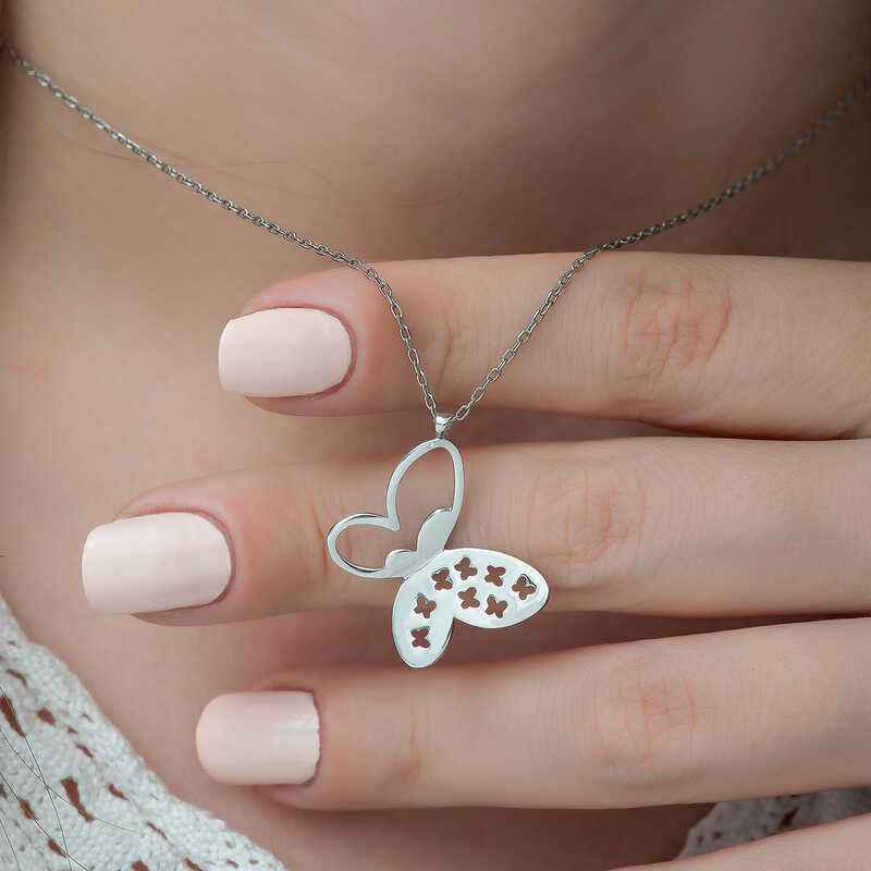 Butterfly Women's Silver Necklace