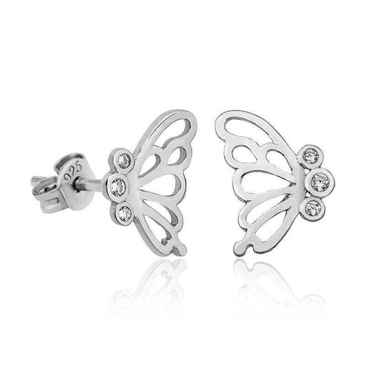 Butterfly Women's Silver Earrings