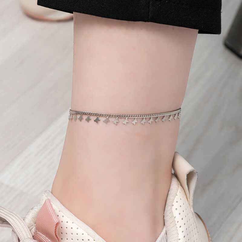 Butterfly Silver Anklet