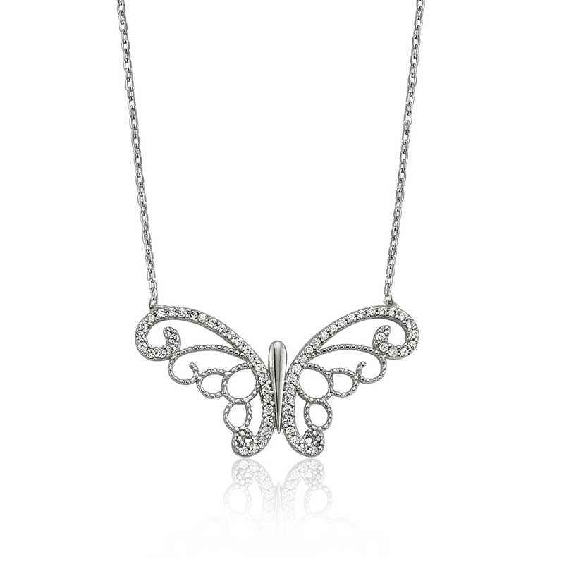 Butterfly Women's Silver Necklace