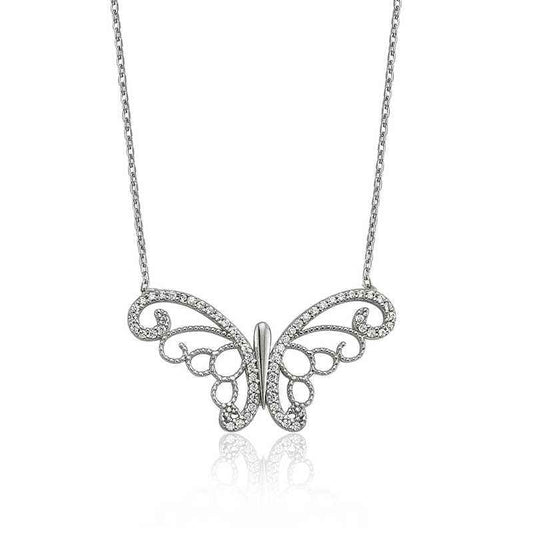 Butterfly Women's Silver Necklace