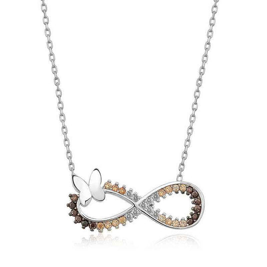 Butterfly Infinity Silver Pendant