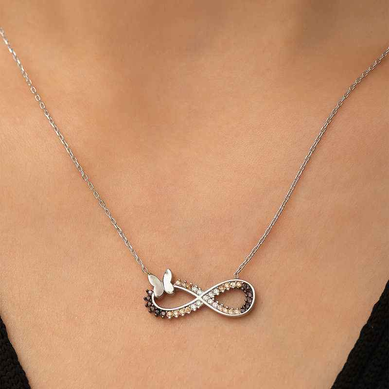 Butterfly Infinity Silver Pendant