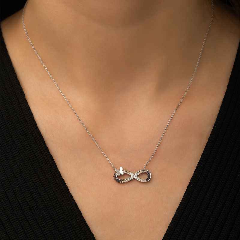 Butterfly Infinity Silver Pendant