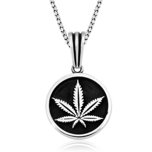 Hemp Leaf Silver Pendant