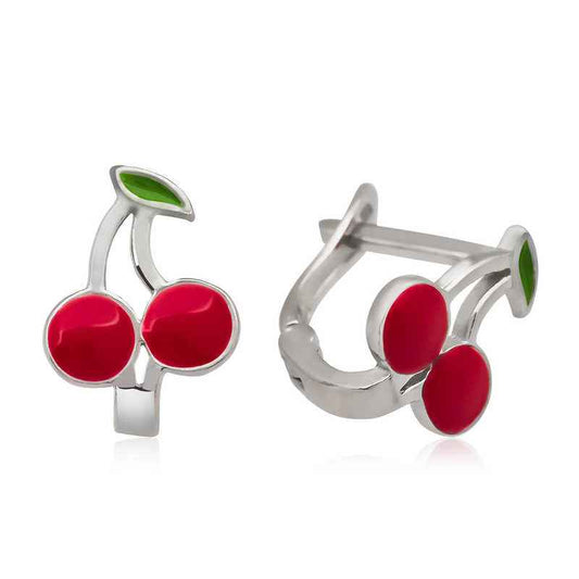 Cherry Children's Silver Earrings