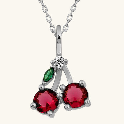 Cherry Figure Fruit Women's Silver Pendant