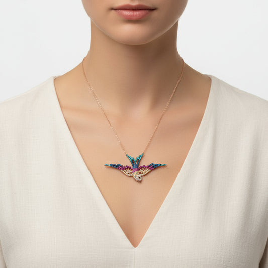 Swallow Women's Silver Necklace