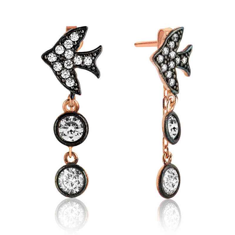 Swallow Chain Silver Earrings