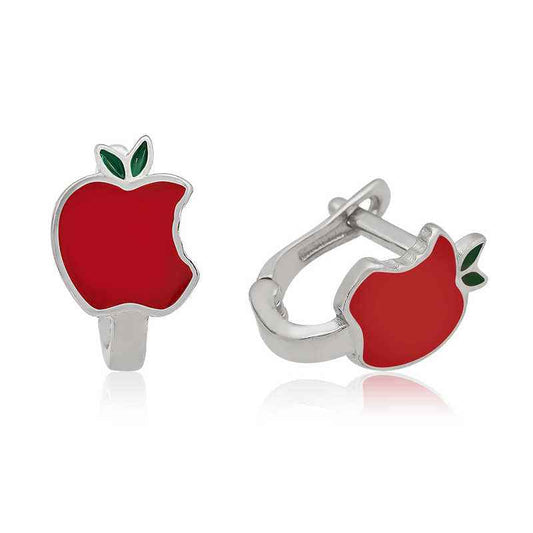 Red Apple Children's Silver Earrings