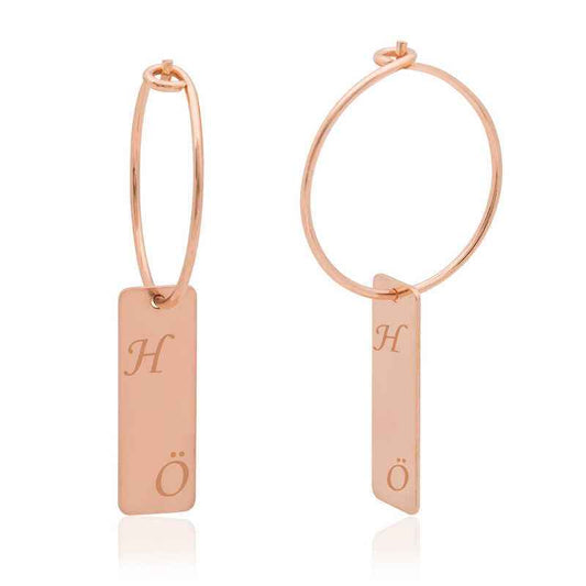 Personalized Bar Women's Silver Earrings