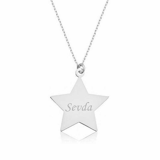Collier étoile en argent avec nom personnalisé