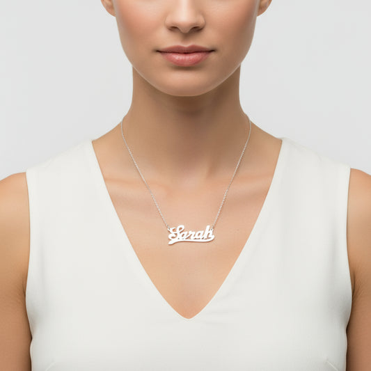 Personalized Name Women's Silver Necklace