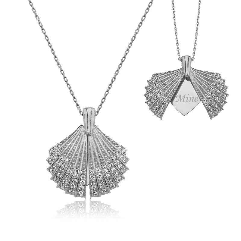 Personalized Oyster Women's Silver Necklace