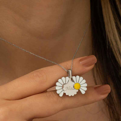 Custom Daisy Silver Pendant