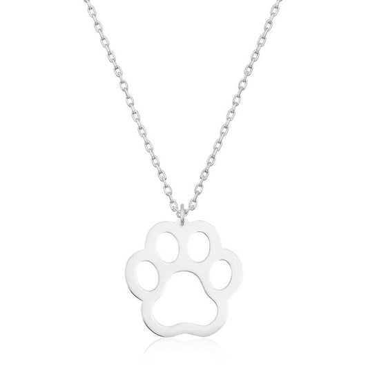 Collier en argent pour femme avec patte de chien 