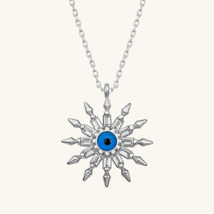 Protective Eye Sun Women's Silver Necklace