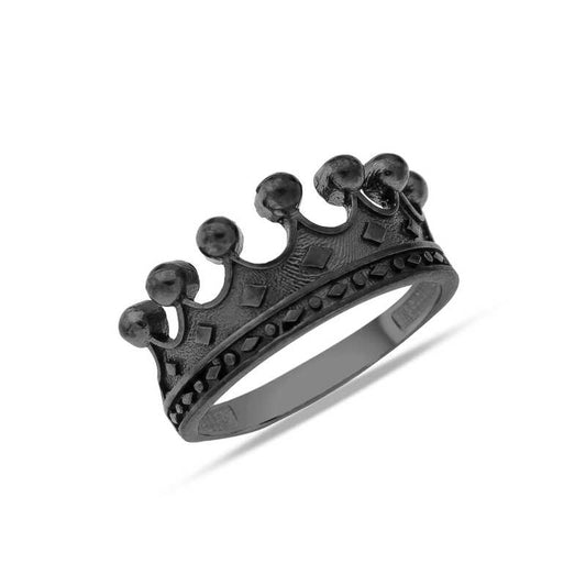 Bague en argent pour homme avec couronne du roi