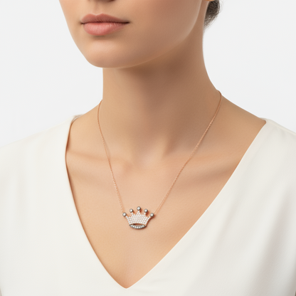 Queen's Crown Damen Silber Halskette