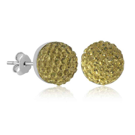 Crystal Stud Women's Silver Earrings
