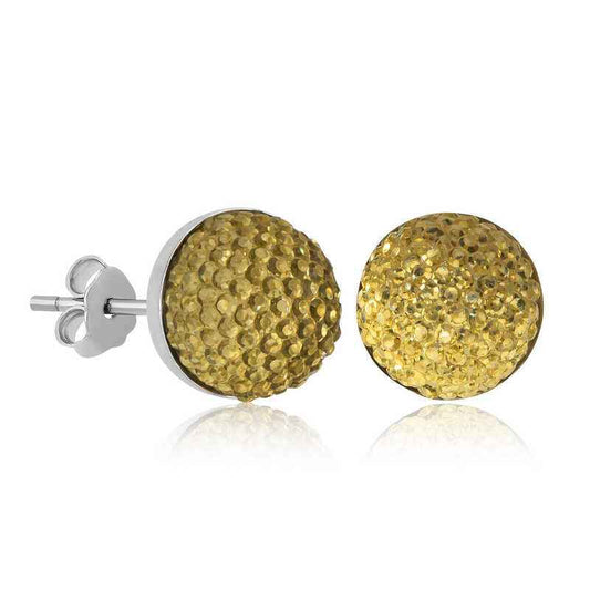 Crystal Stud Women's Silver Earrings