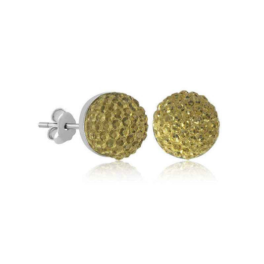 Crystal Stud Women's Silver Earrings