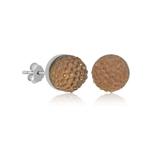 Crystal Stud Women's Silver Earrings
