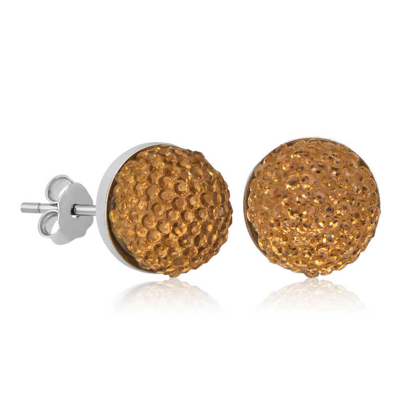 Crystal Stud Women's Silver Earrings