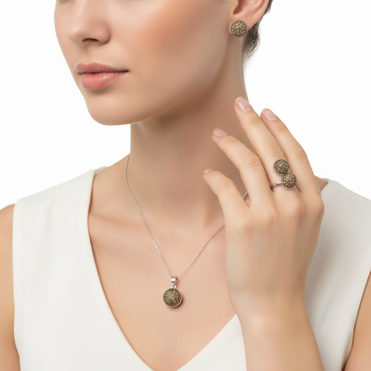 Crystal Women's Silver Set