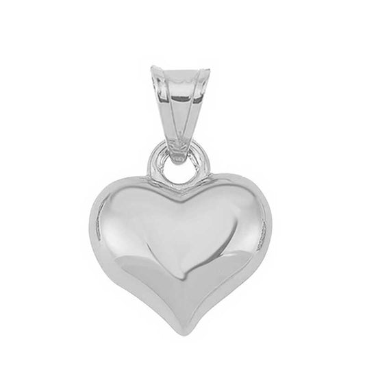 Petit pendentif cœur 3D en argent pour femme