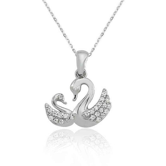 Women's Swan Silver Necklace