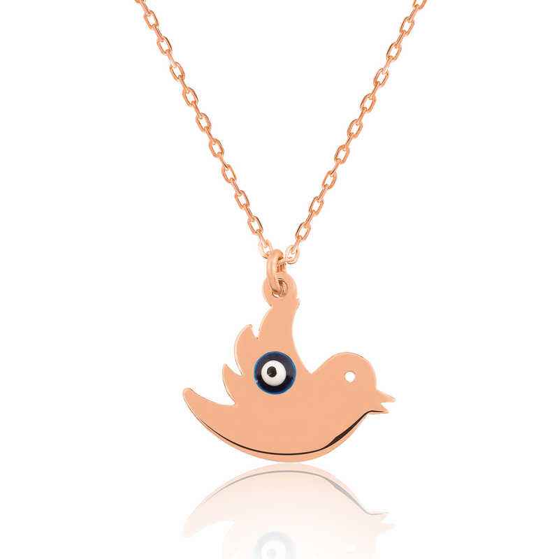 Evil Eye Bird Women's Silver Necklace