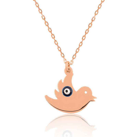 Evil Eye Bird Women's Silver Necklace
