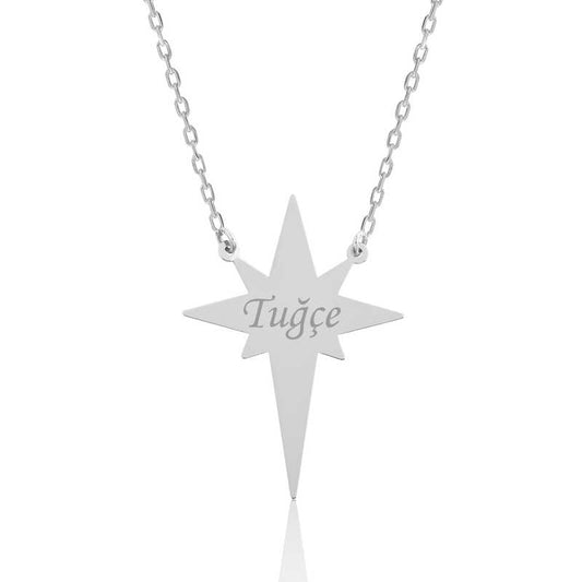 Collier en argent pour femme avec nom d'étoile polaire