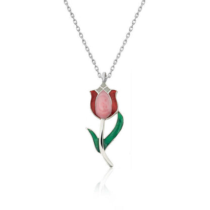 Tulip Women's Silver Necklace