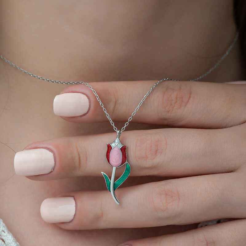 Tulip Women's Silver Necklace
